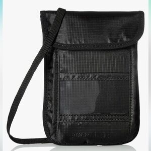 Black RFID Travel Neck Wallet / Passport Holder